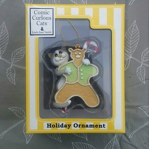 Cat, Gingerbread man & Candy Cane Ornament